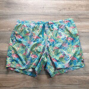 George Men Flamingo Print Swim Trunks 2XL  44 to 46 Waist Pool Vacation Cruise
